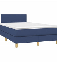 Boxspringbett mit Matratze & LED Blau 120x190 cm Stoff