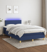 Boxspringbett mit Matratze & LED Blau 120x190 cm Stoff