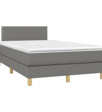 Boxspringbett mit Matratze & LED Dunkelgrau 120x190 cm Stoff