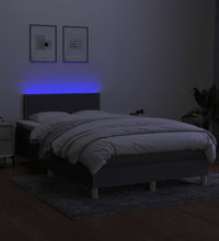Boxspringbett mit Matratze & LED Dunkelgrau 120x190 cm Stoff