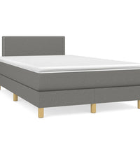 Boxspringbett mit Matratze & LED Dunkelgrau 120x190 cm Stoff