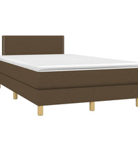 Boxspringbett mit Matratze & LED Dunkelbraun 120x190 cm Stoff