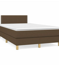 Boxspringbett mit Matratze & LED Dunkelbraun 120x190 cm Stoff
