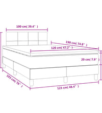 Boxspringbett mit Matratze & LED Blau 120x190 cm Stoff