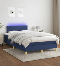 Boxspringbett mit Matratze & LED Blau 120x190 cm Stoff