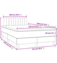 Boxspringbett mit Matratze & LED Blau 120x190 cm Stoff