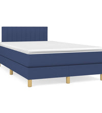 Boxspringbett mit Matratze & LED Blau 120x190 cm Stoff