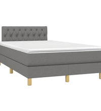 Boxspringbett mit Matratze & LED Dunkelgrau 120x190 cm Stoff