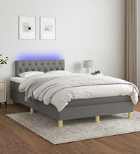 Boxspringbett mit Matratze & LED Dunkelgrau 120x190 cm Stoff
