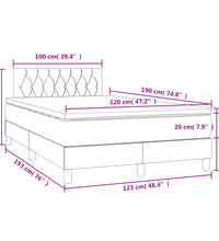Boxspringbett mit Matratze & LED Dunkelgrau 120x190 cm Stoff