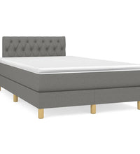 Boxspringbett mit Matratze & LED Dunkelgrau 120x190 cm Stoff