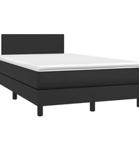 Boxspringbett mit Matratze & LED Schwarz 120x190 cm Kunstleder