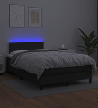 Boxspringbett mit Matratze & LED Schwarz 120x190 cm Kunstleder