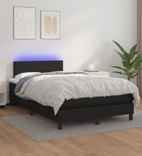 Boxspringbett mit Matratze & LED Schwarz 120x190 cm Kunstleder