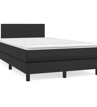 Boxspringbett mit Matratze & LED Schwarz 120x190 cm Kunstleder