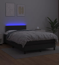 Boxspringbett mit Matratze & LED Schwarz 120x190 cm Kunstleder