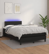 Boxspringbett mit Matratze & LED Schwarz 120x190 cm Kunstleder