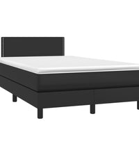 Boxspringbett mit Matratze & LED Schwarz 120x190 cm Kunstleder