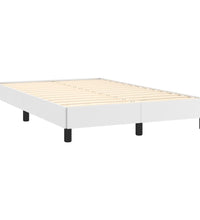 Boxspringbett mit Matratze & LED Weiß 120x190 cm Kunstleder