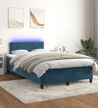 Boxspringbett mit Matratze & LED Dunkelblau 120x190 cm Samt