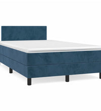 Boxspringbett mit Matratze & LED Dunkelblau 120x190 cm Samt