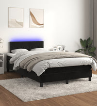 Boxspringbett mit Matratze & LED Schwarz 120x190 cm Samt