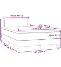 Boxspringbett mit Matratze & LED Schwarz 120x190 cm Samt