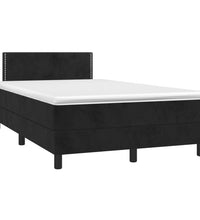 Boxspringbett mit Matratze & LED Schwarz 120x190 cm Samt