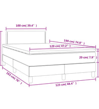 Boxspringbett mit Matratze & LED Dunkelblau 120x190 cm Samt