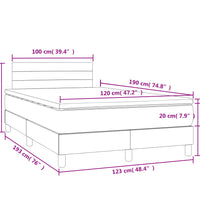 Boxspringbett mit Matratze & LED Dunkelblau 120x190 cm Samt