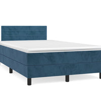 Boxspringbett mit Matratze & LED Dunkelblau 120x190 cm Samt