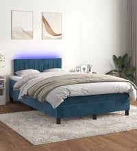 Boxspringbett mit Matratze & LED Dunkelblau 120x190 cm Samt