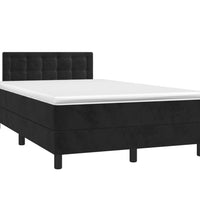 Boxspringbett mit Matratze & LED Schwarz 120x190 cm Samt