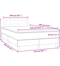 Boxspringbett mit Matratze & LED Schwarz 120x190 cm Samt
