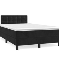Boxspringbett mit Matratze & LED Schwarz 120x190 cm Samt
