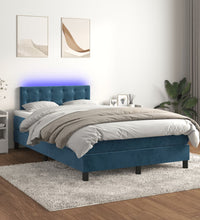 Boxspringbett mit Matratze & LED Dunkelblau 120x190 cm Samt