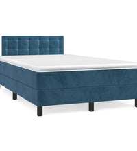 Boxspringbett mit Matratze & LED Dunkelblau 120x190 cm Samt