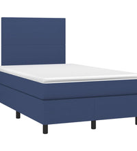 Boxspringbett mit Matratze & LED Blau 120x190 cm Stoff