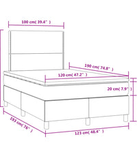Boxspringbett mit Matratze & LED Blau 120x190 cm Stoff