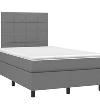 Boxspringbett mit Matratze & LED Dunkelgrau 120x190 cm Stoff