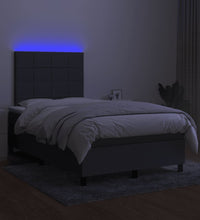 Boxspringbett mit Matratze & LED Dunkelgrau 120x190 cm Stoff