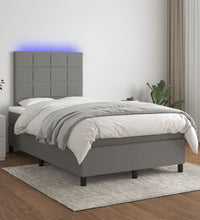 Boxspringbett mit Matratze & LED Dunkelgrau 120x190 cm Stoff