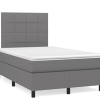 Boxspringbett mit Matratze & LED Dunkelgrau 120x190 cm Stoff