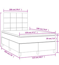 Boxspringbett mit Matratze & LED Blau 120x190 cm Stoff