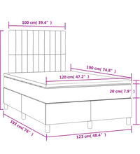 Boxspringbett mit Matratze & LED Blau 120x190 cm Stoff