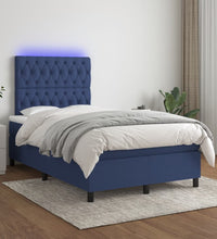 Boxspringbett mit Matratze & LED Blau 120x190 cm Stoff
