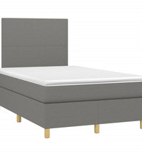 Boxspringbett mit Matratze & LED Dunkelgrau 120x190 cm Stoff