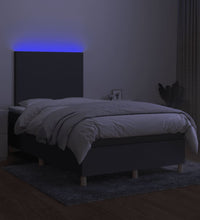 Boxspringbett mit Matratze & LED Dunkelgrau 120x190 cm Stoff
