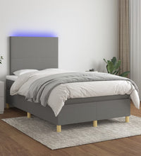 Boxspringbett mit Matratze & LED Dunkelgrau 120x190 cm Stoff