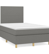 Boxspringbett mit Matratze & LED Dunkelgrau 120x190 cm Stoff